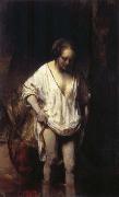 REMBRANDT Harmenszoon van Rijn Woman Bathing in a Stream oil painting on canvas